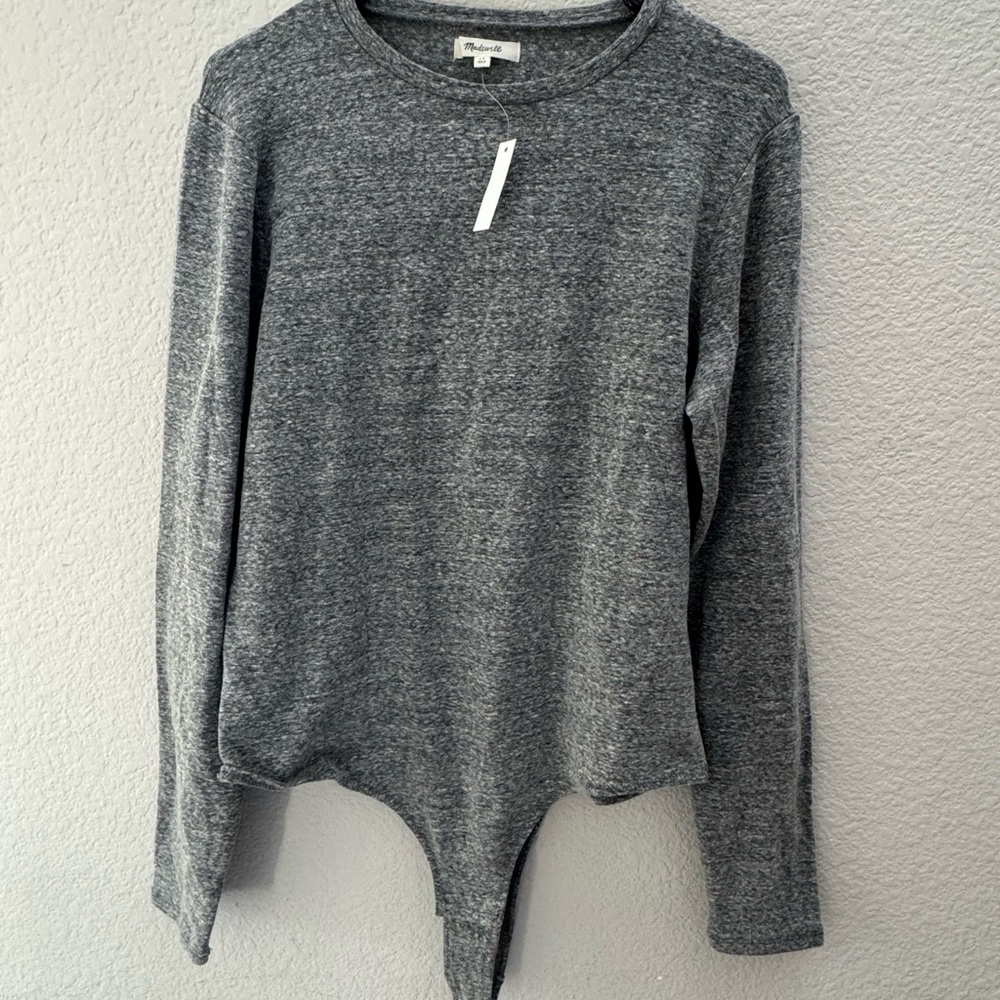 NWT - Madewell - Gray Long Sleeve Bodysuit